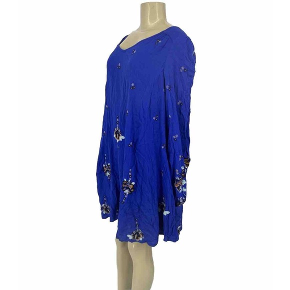 Free People Dresses & Skirts - Free People Medium Women Oxford Embroidered Swing Mini Dress Long Sleeve F151v